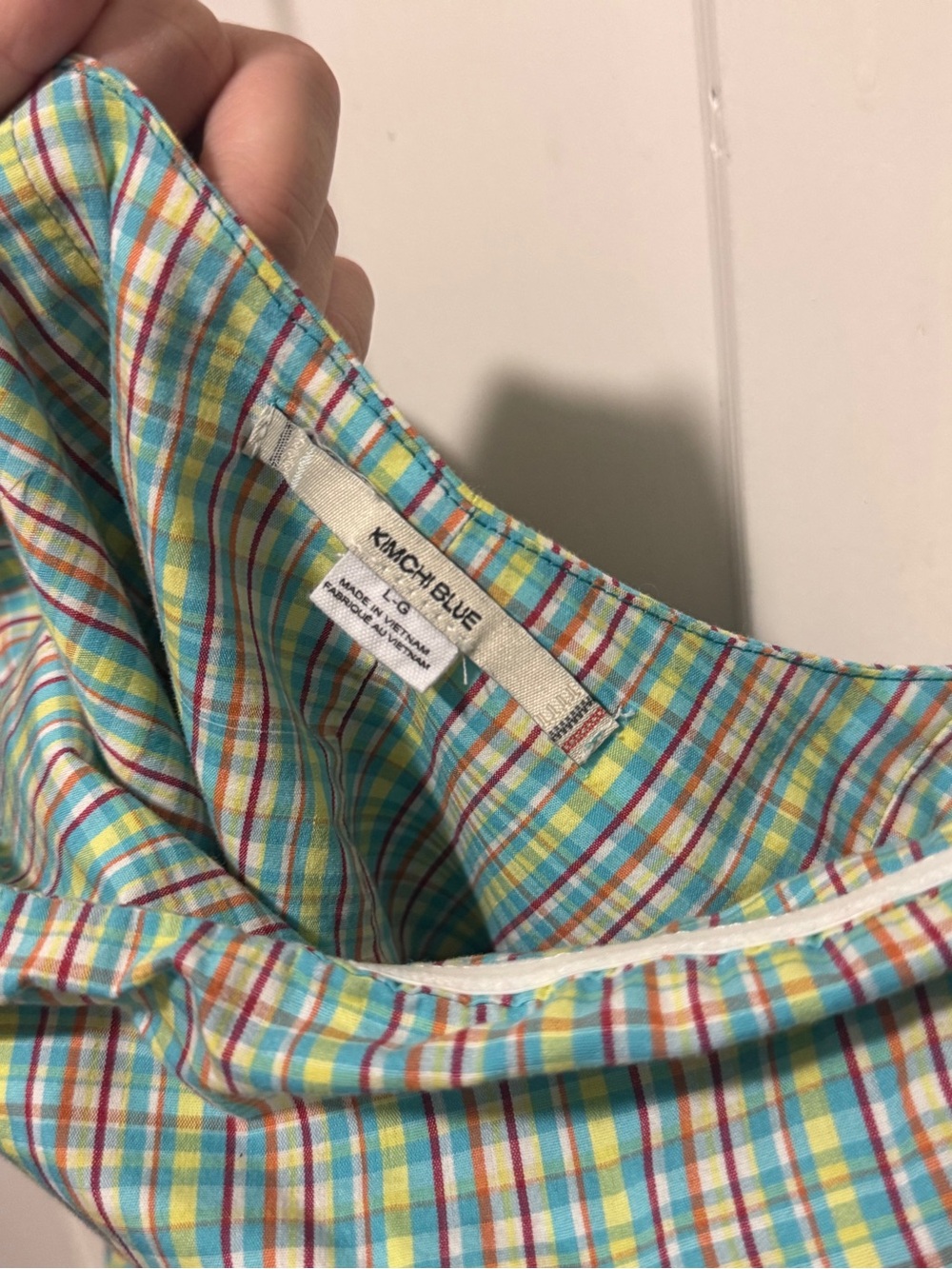Kimchi Blue Strapless Plaid Mini Dress - Green & Blue Multi - Picture 4 of 4